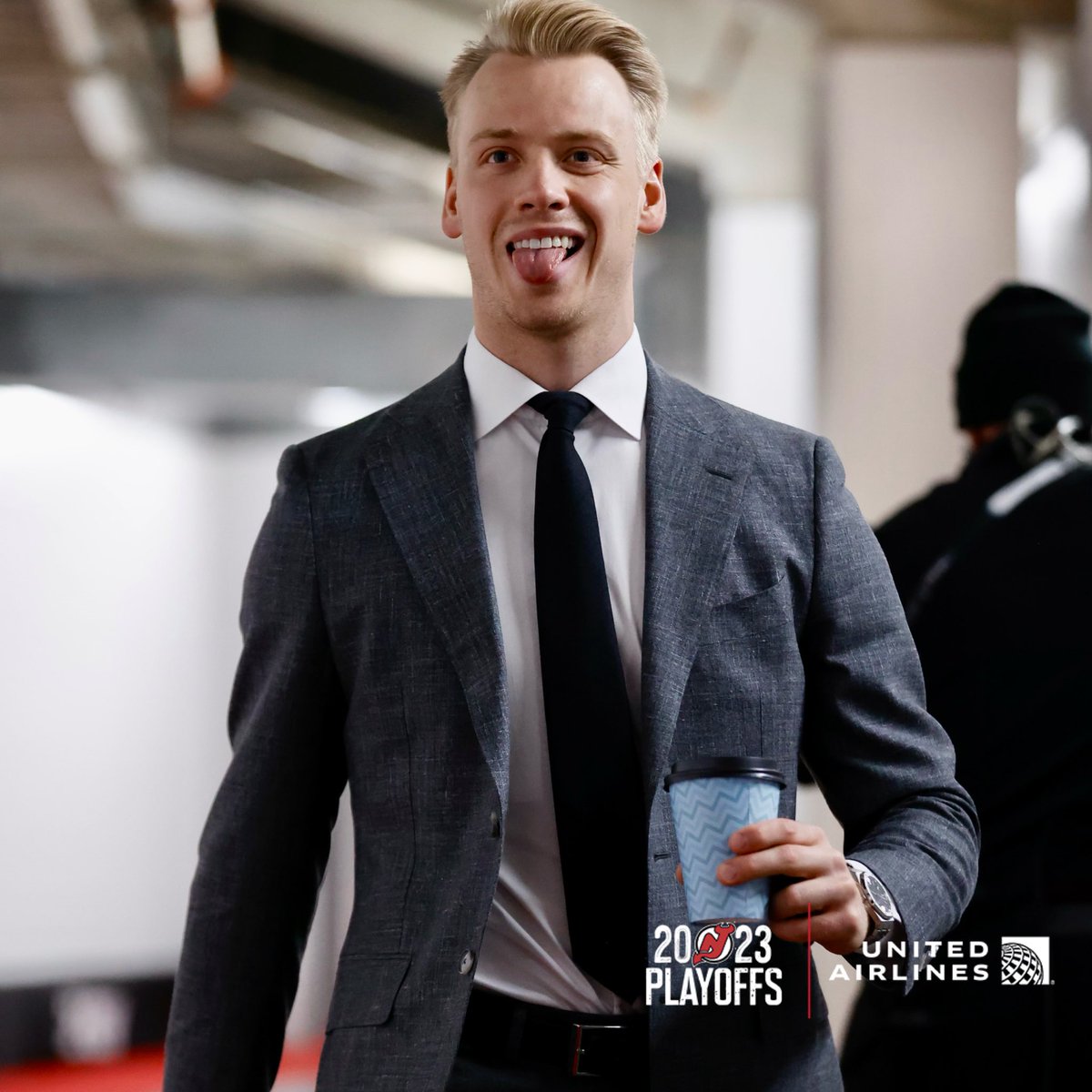 NJDevils's tweet photo. Bratt shenanigans have reached playoff intensity. 

#Sponsored | @united https://t.co/PRWmYXlF2J