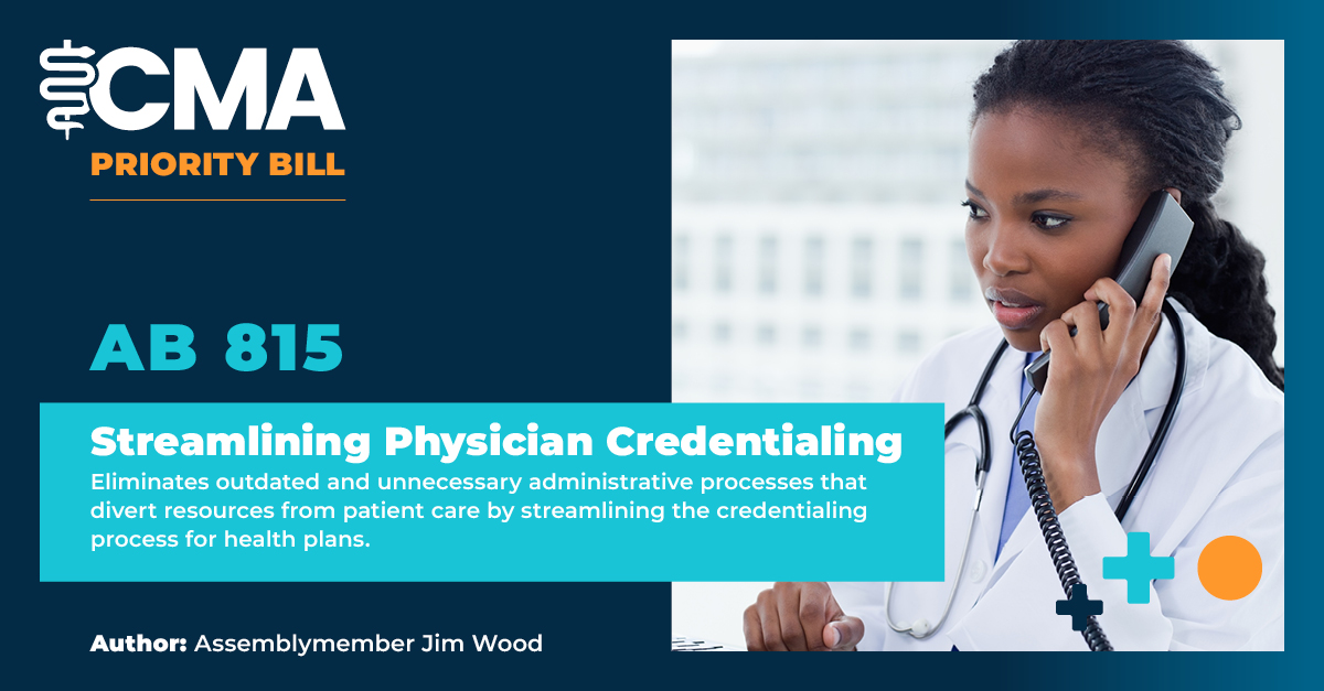 CMAdocs's tweet photo. Today, Assembly Health is hearing #AB815 by @JimWoodAD2, which would allow health plans and insurers to eliminate outdated and unnecessary administrative processes that divert resources from patient care and coverage by streamlining the credentialing process. https://t.co/n8lz5WylNW