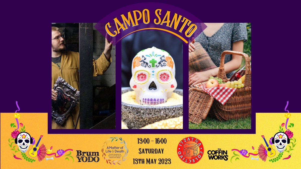 Discover more about death in the Jewellery Quarter with two special tours, a picnic and a ‘Death over Drinks’ discussion at Campo Santo. Info and booking: brumyodo.org.uk/events @itzatna_arts @BhamCityCouncil @CoffinWorks @JQBID @DyingMatters @JQCemeteries @BirminghamJQ