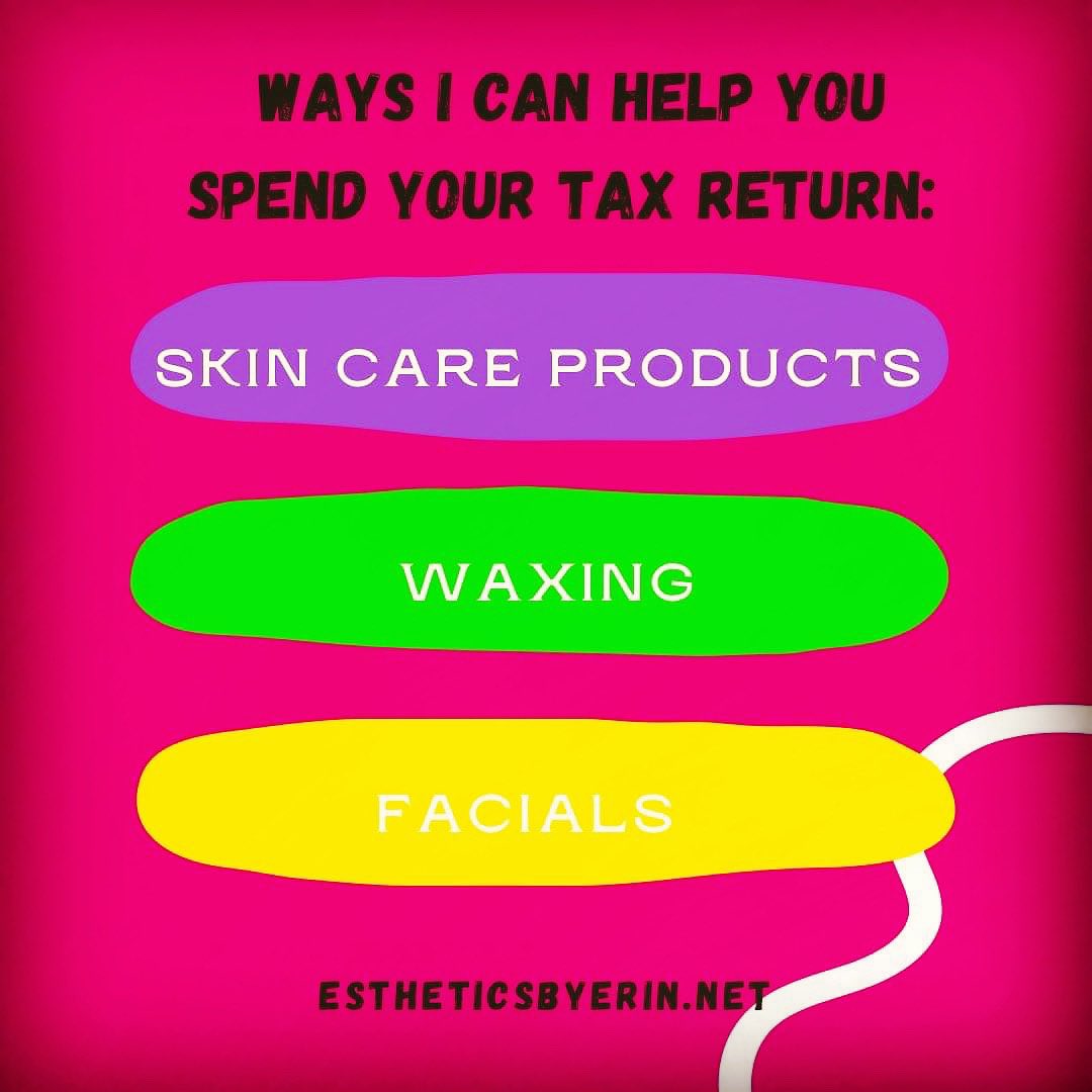 esteerin's tweet photo. Have a tax return you don’t know what to do with?? Invest in yourself! Book a relaxing facial and go home refreshed with some high quality products to keep up that glow 🧖🏼‍♀️#facials #skincare #waxing #refresh #relax #esthetician #sandiegoesthetician #taxday #taxreturn https://t.co/e7WawYbwFG