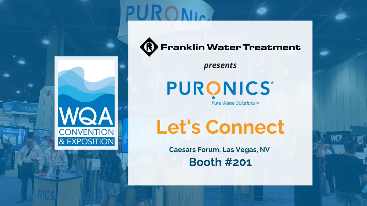 puronics's tweet photo. Exciting Update! Puronics will be exhibiting at the #WQA2023 Convention &amp; Expo in Las Vegas. Visit booth #201 from April 19th to 20th to meet our team and learn more about our latest dealer and product offerings. 

#Puronics #watersystems #watertreatment #waterquality #cleanwater https://t.co/CO5PtuIGj9