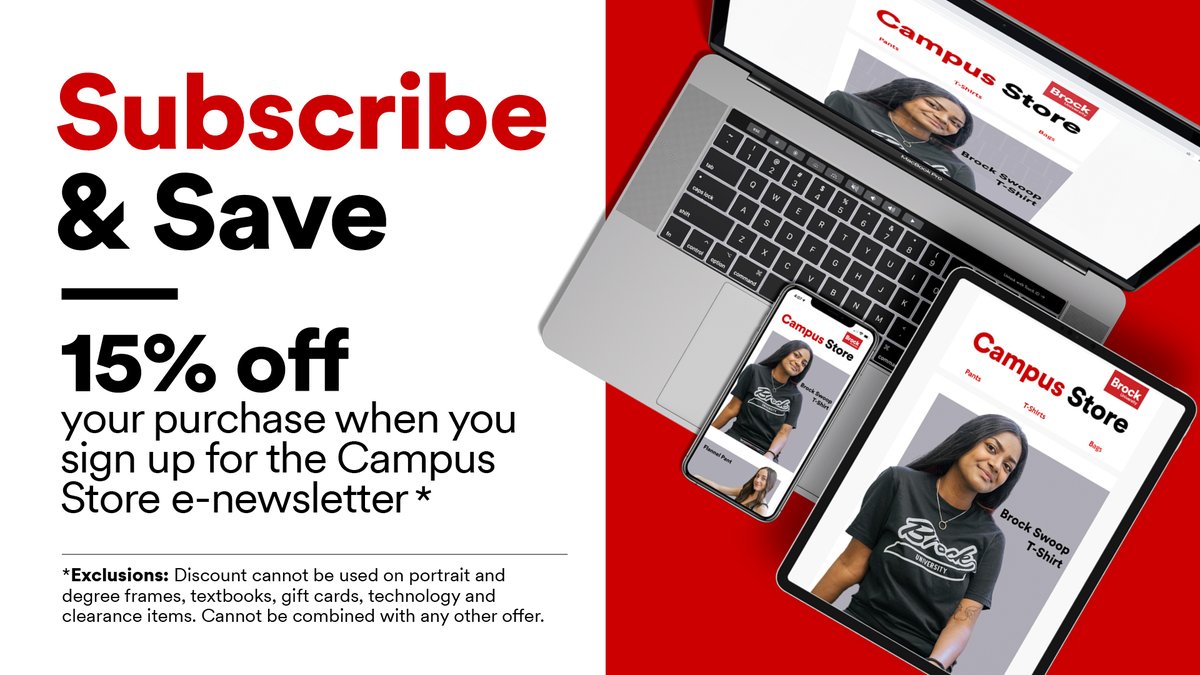 You won't ghost us, will you....

Keep in touch by subscribing to our email blast! Stay up to date on the latest Brock gear and sales, including special promo offers just for our subscribers. 🤫

#ShopBrock #BrockU