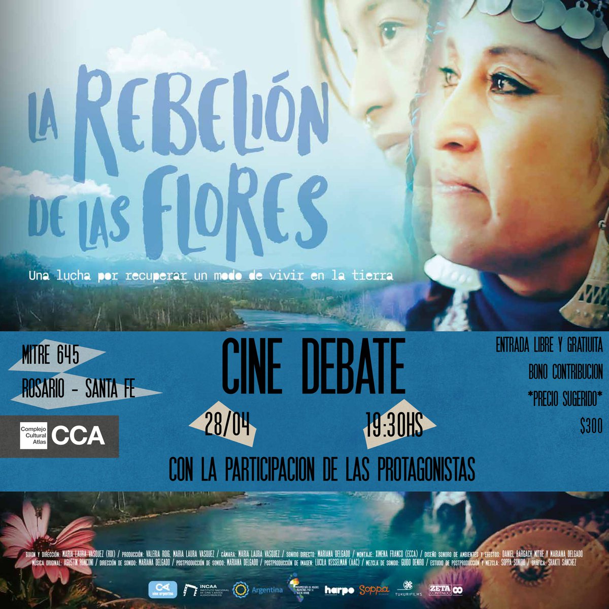 Cine – Debate 
🎬 El viernes 28 de abril a las 19:30 hs. se proyectará en la Zona Multimedia del #Atlas el documental dirigido por María Laura Vásquez "La rebelión de las flores".
👉 La actividad contará con la participación de las protagonistas.
🎟️ Entrada libre y gratuita.