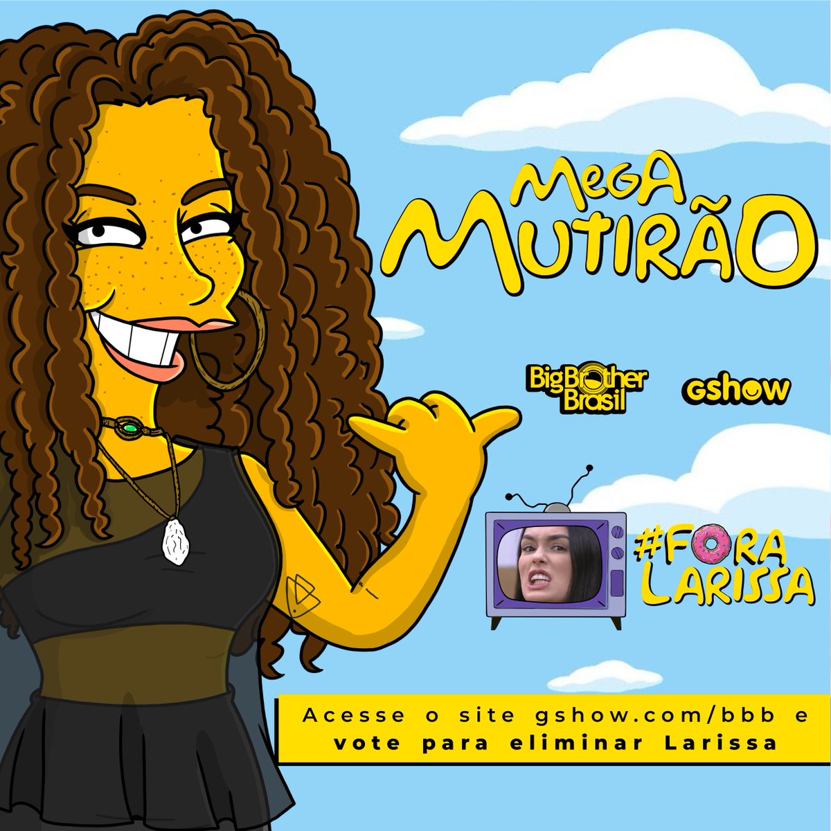 ⚔️ MEGA MUTIRÃO #ForaLarissa INICIADO ⚔️

👉🏽A cada 10 votos, deixe uma letra ou número nos comentários.

🚨 O VOTO É PRA ELIMINAR, VOTEM NA LARISSA!

💪🏽 FOCO TOTAL NO GSHOW, SEM PARAR.

⏰ VOTE ATÉ ENCERRAR!

📲LINK: gshow.globo.com/realities/bbb/…

#ForaLarissa #BBB23