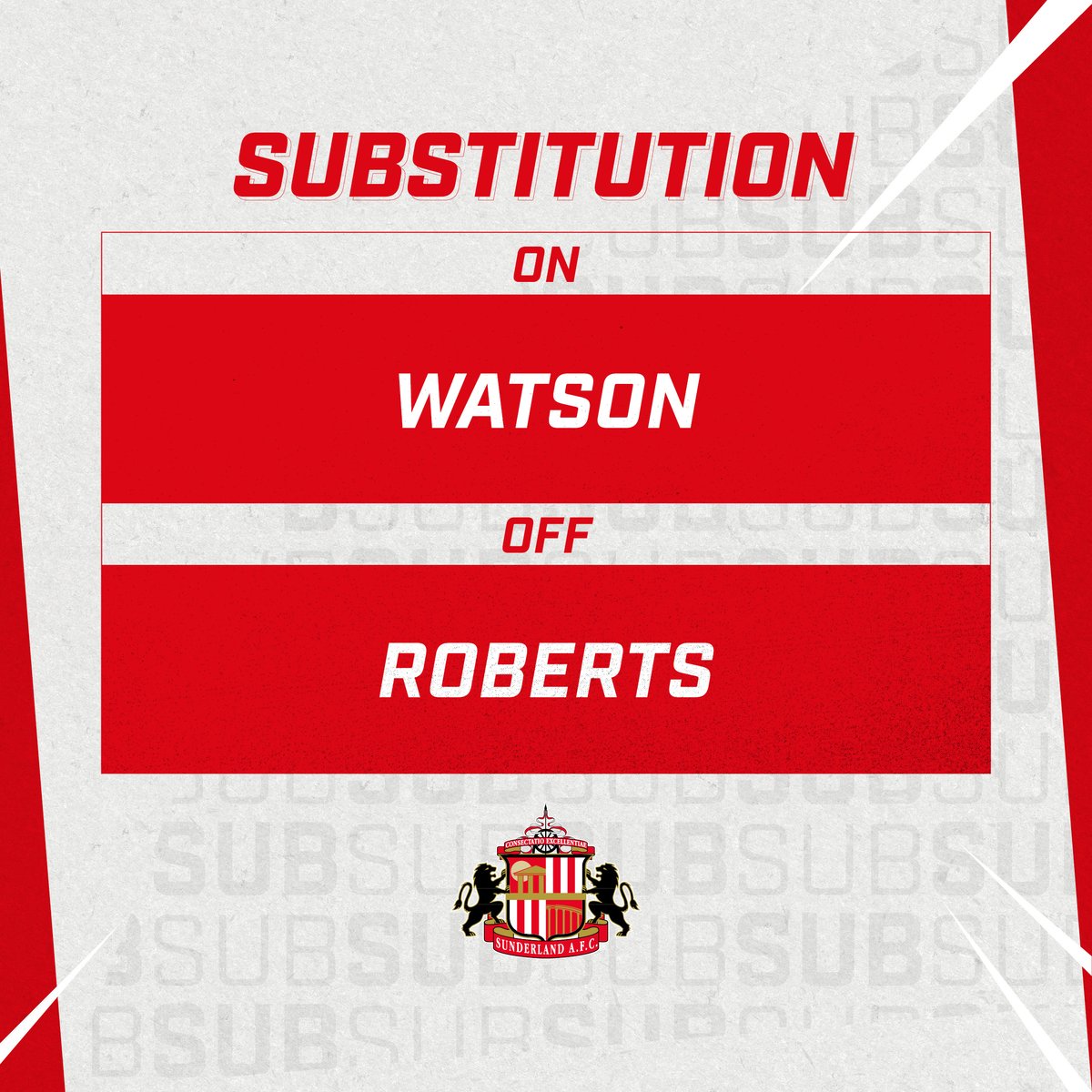 SunderlandAFC's tweet photo. 🔄 17-year-old Tommy Watson is on for his debut.

#SAFC | #SUNHUD https://t.co/tVN575V8mI
