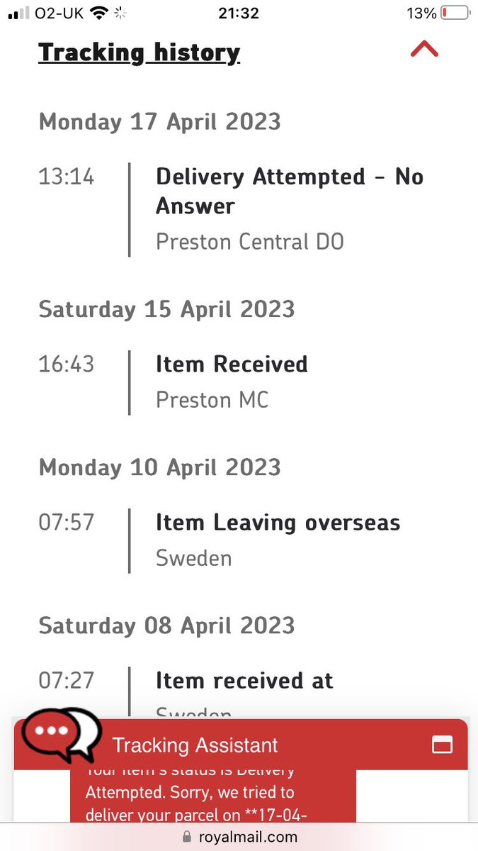 HeapsMatthew's tweet image. Hi @RoyalMailHelp please can you advise what’s going on. No delivery was attempted as I was in waiting for the parcel, no card has been left either to rearrange and there is no update on tracking.