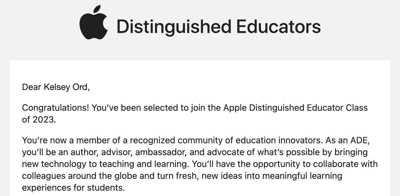 Kelsey Ord on Twitter "I am overjoyed to announce that I was selected to join the Apple