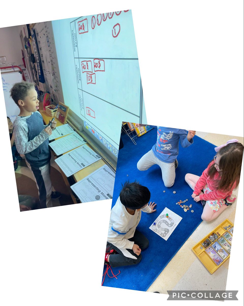 MsScottTeaching's tweet photo. Ss have been learning a lot about money! Today they practiced different ways of representing money amounts up to $50 💰. @lesyamarie123 @StAnneOCSB https://t.co/P0TbBZKcxK