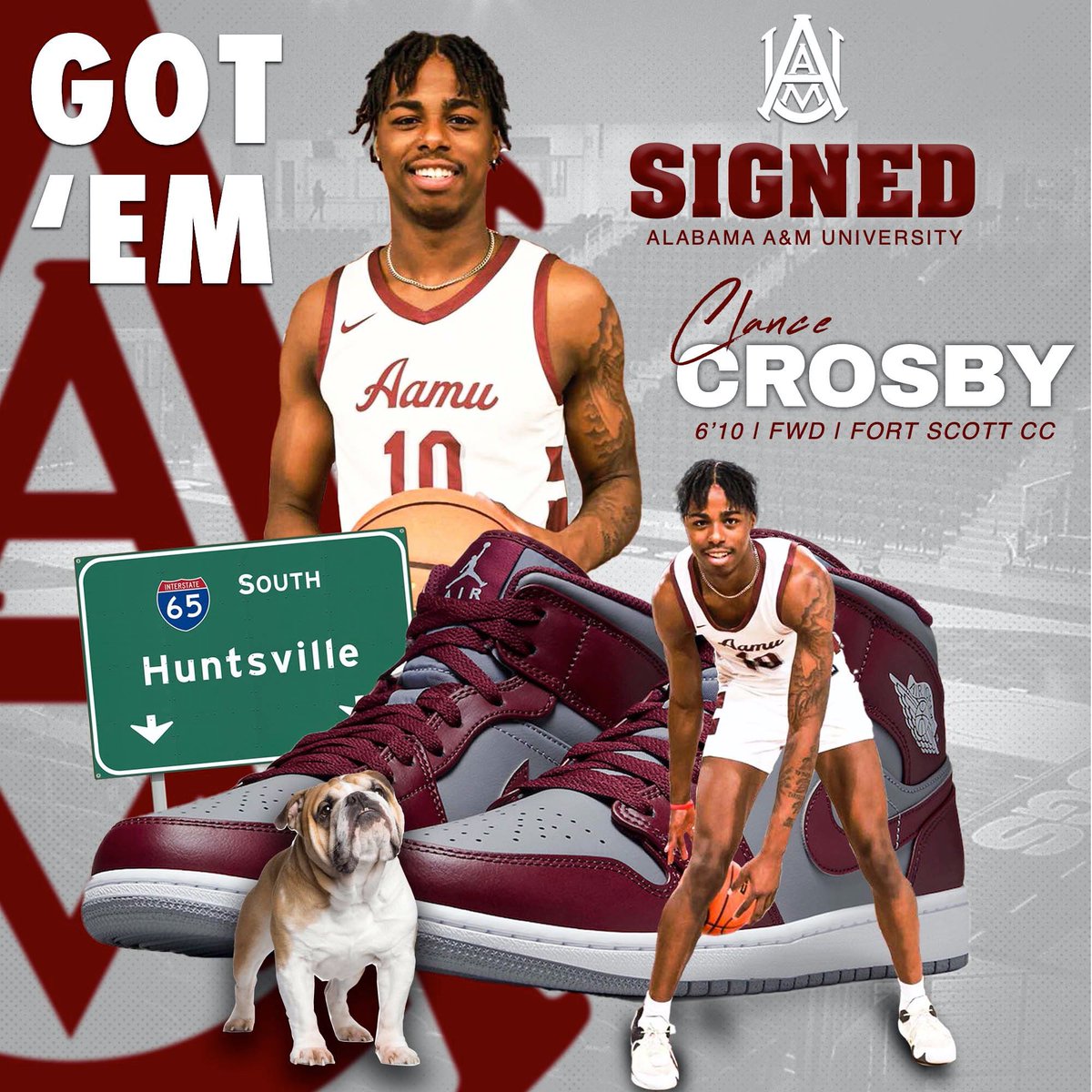 clxnce0's tweet photo. I am pleased to announce I will be furthering my academics and basketball career at Alabama A&amp;M University! I would like to thank my family, friends, and all my coaches who helped me along the way! A special thanks to the coaches at AAMU for the opportunity! #AGTG #GoBulldogs https://t.co/jIPFZ35vV1