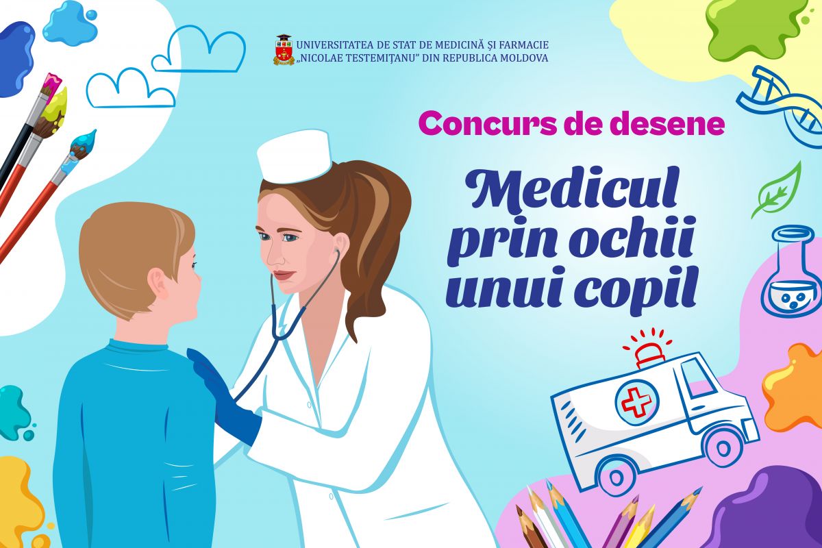 USMF_Moldova's tweet image. "Nicolae Testemitanu" State University of Medicine and Pharmacy invites all pupils who are passionate about drawing to participate in the "Doctor - through a child’s eyes" competition, which will be held under the theme "Health for all". 
#USMF 
usmf.md/en/noutati/doc…