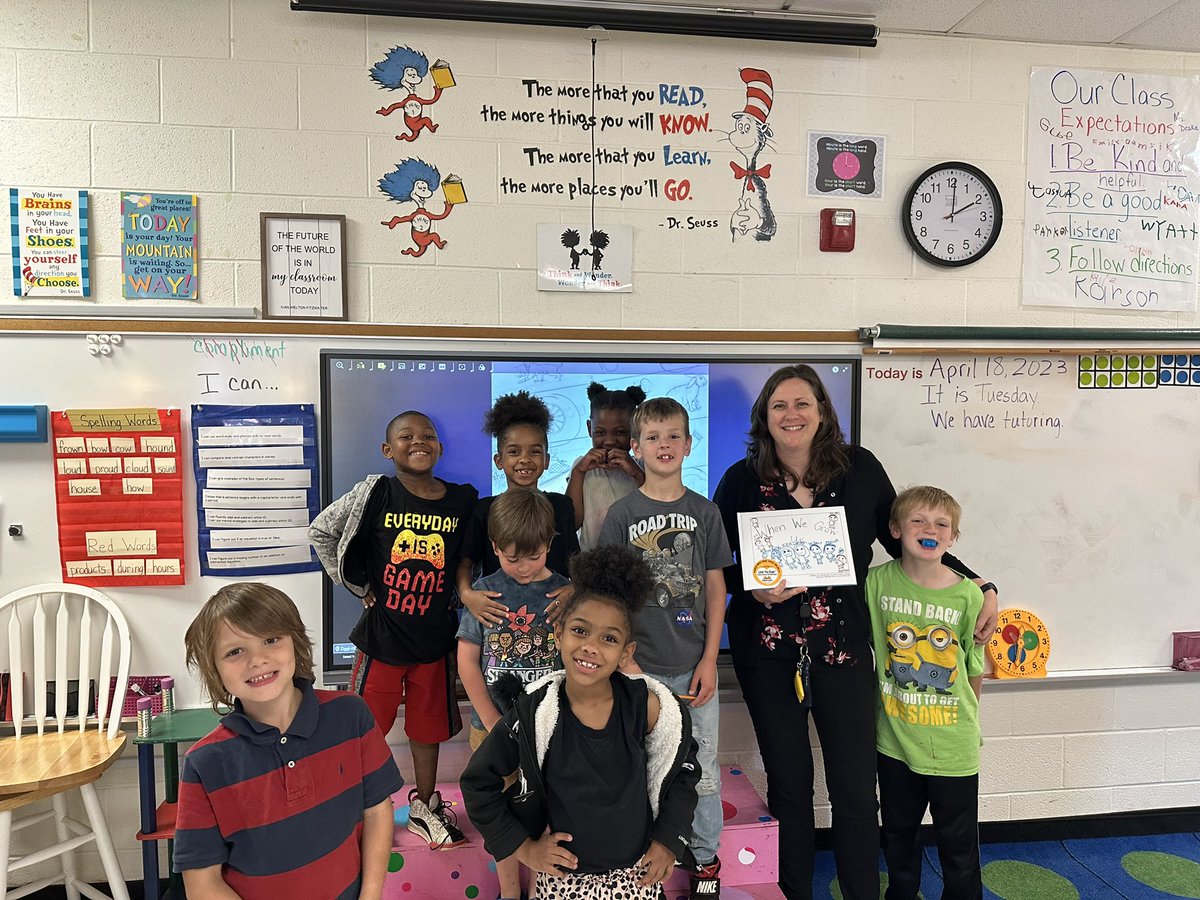 DrakeGes's tweet photo. My students are published authors!  I am so proud!  Thank you, @GES_ErinHicks for coming down to congratulate them!  @Glanton_Gators @glantongators @PBakerEducates https://t.co/CUVoDAczea