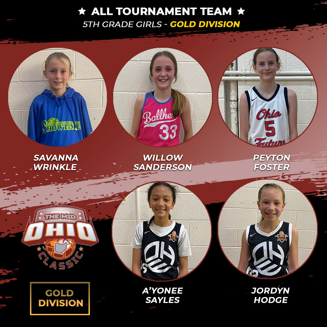 Ohio_Basketball's tweet photo. #MidOhioClassic23 5th Grade Girls, Gold All Tournament Team! 🤩 @OhioFuture @BallherBrand #OHshowtime #OhioHype https://t.co/TTsU98q7MN