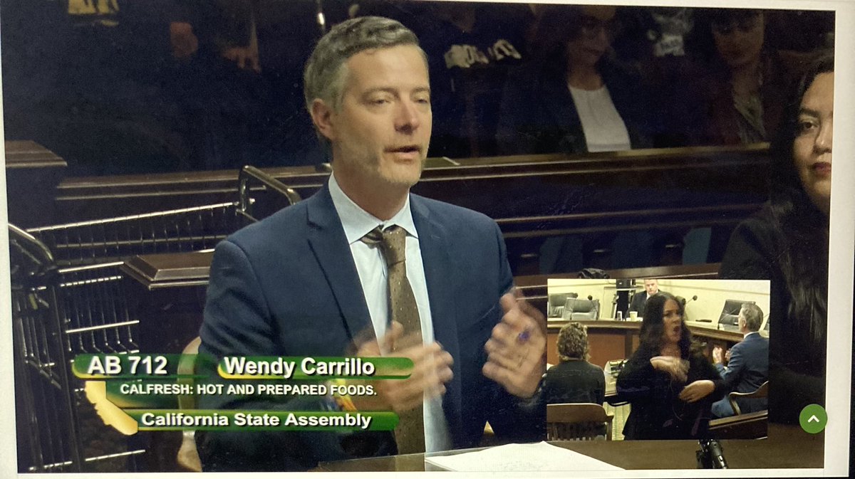 Gabbyldavidson's tweet photo. While we hope Congress will take federal action to ensure households can purchase hot and prepared food in the Farm Bill, there is no reason California cannot act now. @cheyne_andrew #AB712 by @wendycarrillo https://t.co/k5LykDmkZj