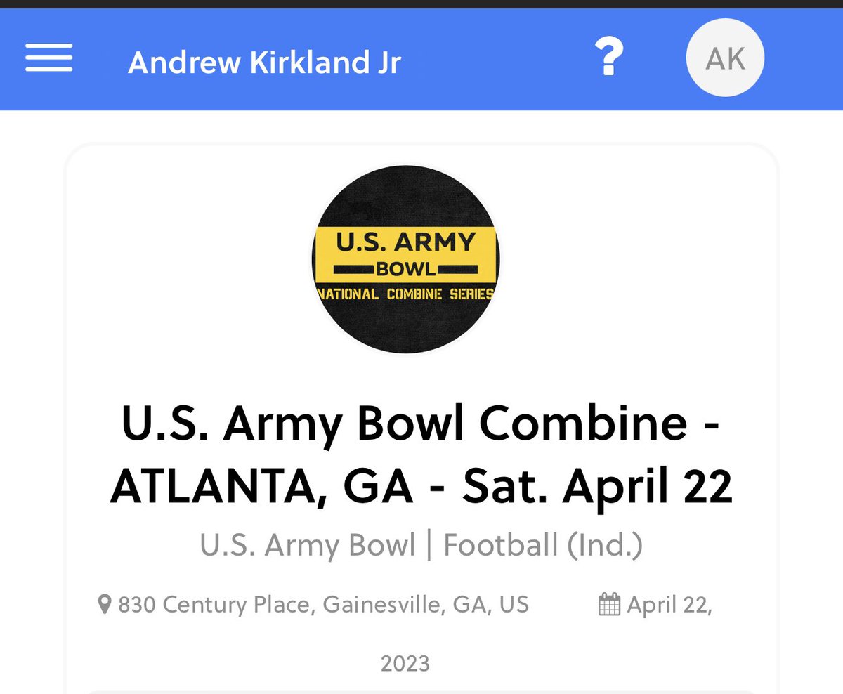 AndrewKJr05's tweet photo. Excited to be in Atl metro this Saturday for the #USArmyBowlCombine
I get to see if I can improve my stats from last week. Also hoping to see one of my former coaches, @Tavon_Lawson while up there. Steadily working towards my goals in football #stepbystep #combinework
@CoachL__ https://t.co/lXYDR4yvzM