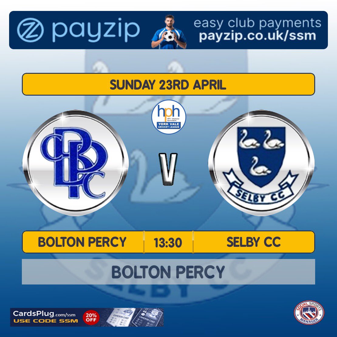 Crickets back this weekend !! 

🏏 1sts head to <a href="/WoodhouseGrange/">Woodhouse Grange Cricket Club</a> under new skipper Shep 
🏏 2nds welcome <a href="/CawoodCC/">Cawood CC</a> to our borrowed home at Escrick Park 
🏏 Sunday sees our 3rds travel to <a href="/BoltonPercyCC/">Bolton Percy CC</a>