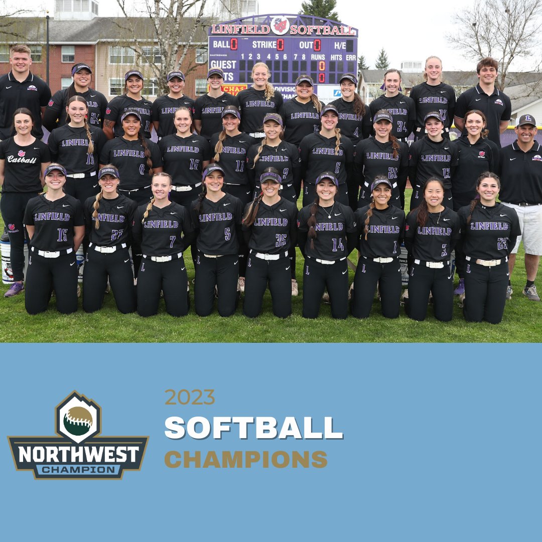 Congratulations to Linfield Softball <a href="/LinfieldCatball/">Linfield Softball</a>  on winning the NWC Softball Regular Season and earning the top seed heading into the tournament! Linfield will be joined by #2 Pacific Lutheran, #3 George Fox and #4 Whitworth!