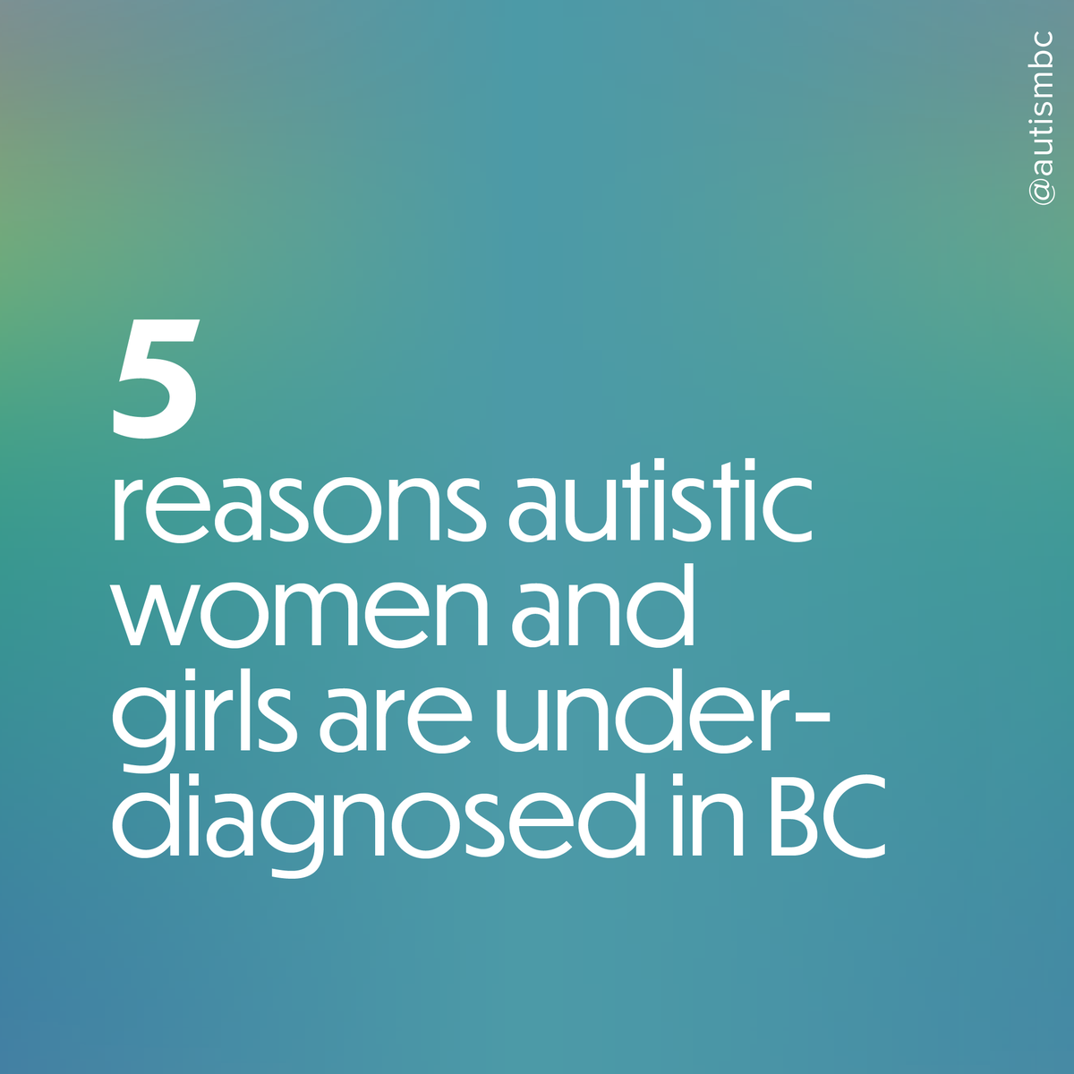 👩‍👧‍👧Did you know that autistic women and girls are often underdiagnosed or misdiagnosed? 😔 This is due to a shortage of specialists, masking, misdiagnosis, phenotype differences, and lack of research. 🔬📚 Read autismbc.ca/blog/assessmen… to find out more. #latenotless