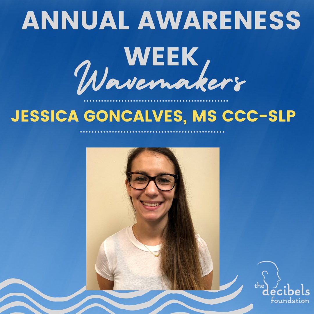 DecibelsFndn's tweet photo. As a bilingual Speech-Language Pathologist, Jessica truly #MakesWavesWithDecibels for families throughout our community.

Would you like to nominate a future Decibels Wavemaker of the Month? Email info@decibelsfoundation.org. #MWWD https://t.co/yUcRBboKct