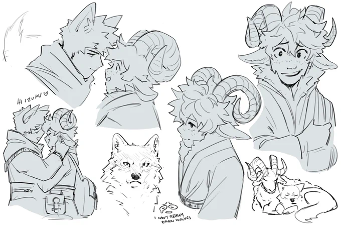 old winter au sketches for a comic I never ended up making 