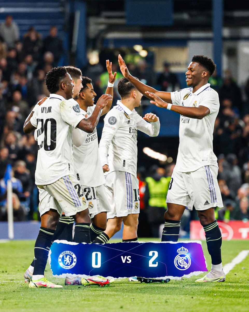🙌 ¡ESTAMOS EN SEMIFINALES! 🙌
🏁 FP: <a href="/ChelseaFC_Sp/">Chelsea FC en español</a> 0-2 @RealMadrid
⚽ <a href="/RodrygoGoes/">Rodrygo Goes</a> 58', 80'
#UCL