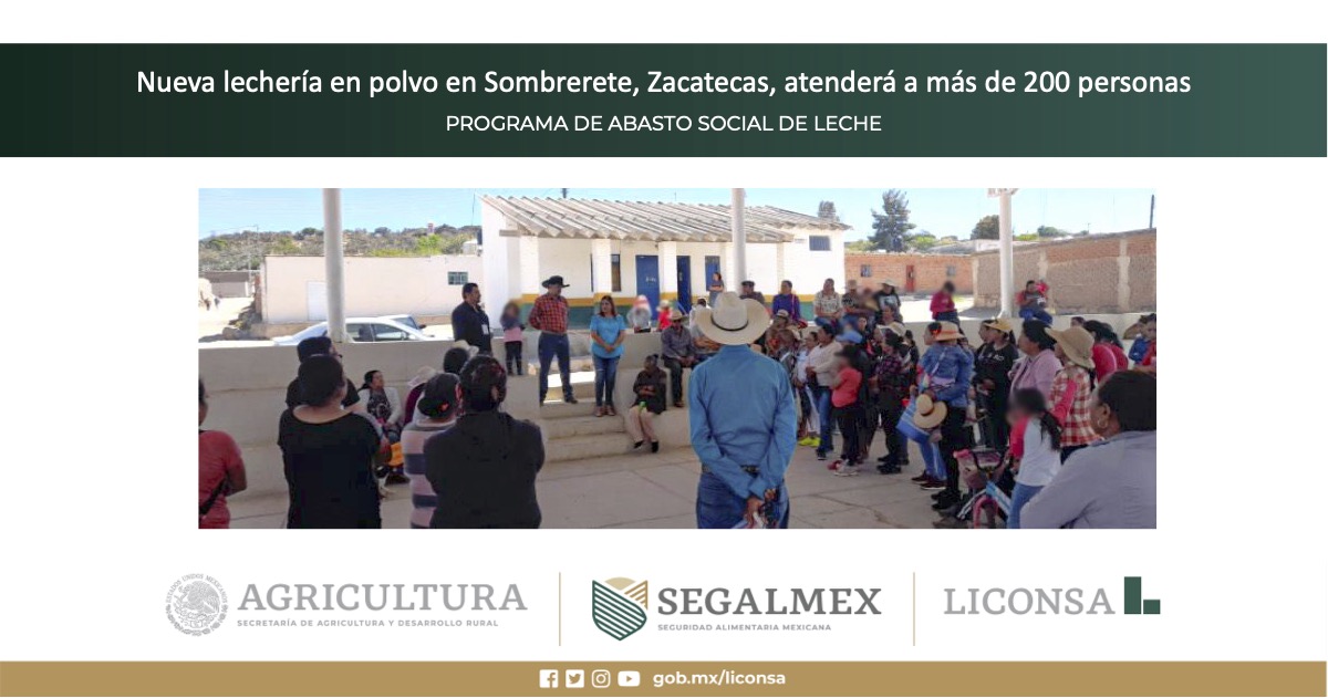 LecheBienestar's tweet image. #ProgramasPrioritarios | En la localidad de Corrales, municipio zacatecano de Sombrerete, el #PASL abrió una nueva lechería para el abastecimiento de lácteo en polvo, la cual distribuirá sobres de 210 gramos, equivalentes a 2 litros de leche.
➕ info: bit.ly/3A7vjAD