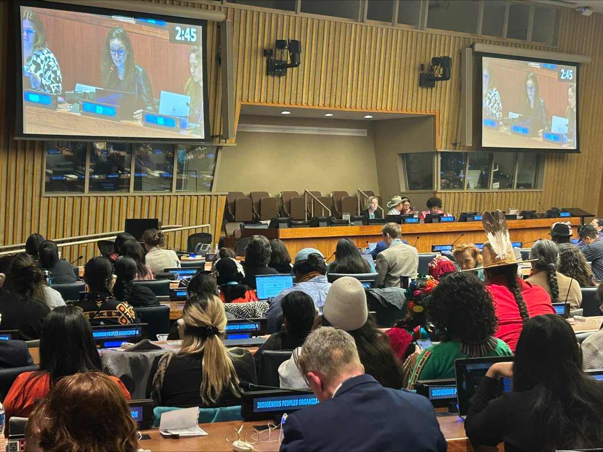 OITAmericas's tweet photo. “Es necesario un enfoque basado en los derechos que empodere a los #PueblosIndígenas. Las Directrices de la OIT para una #TransiciónJusta y el #C169 son claves para diseñar políticas inclusivas”, dijo hoy Valentina Beghini, especialista de @OITnoticias, durante el #UNPFII en NY. https://t.co/EnkNvhXtNy