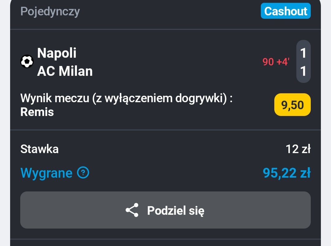kochasiu1's tweet photo. Dziękuję Osimhen, zawsze stawiajcie w końcówkach meczów #NapoliMilan #UCL https://t.co/gMPWt1l4ez