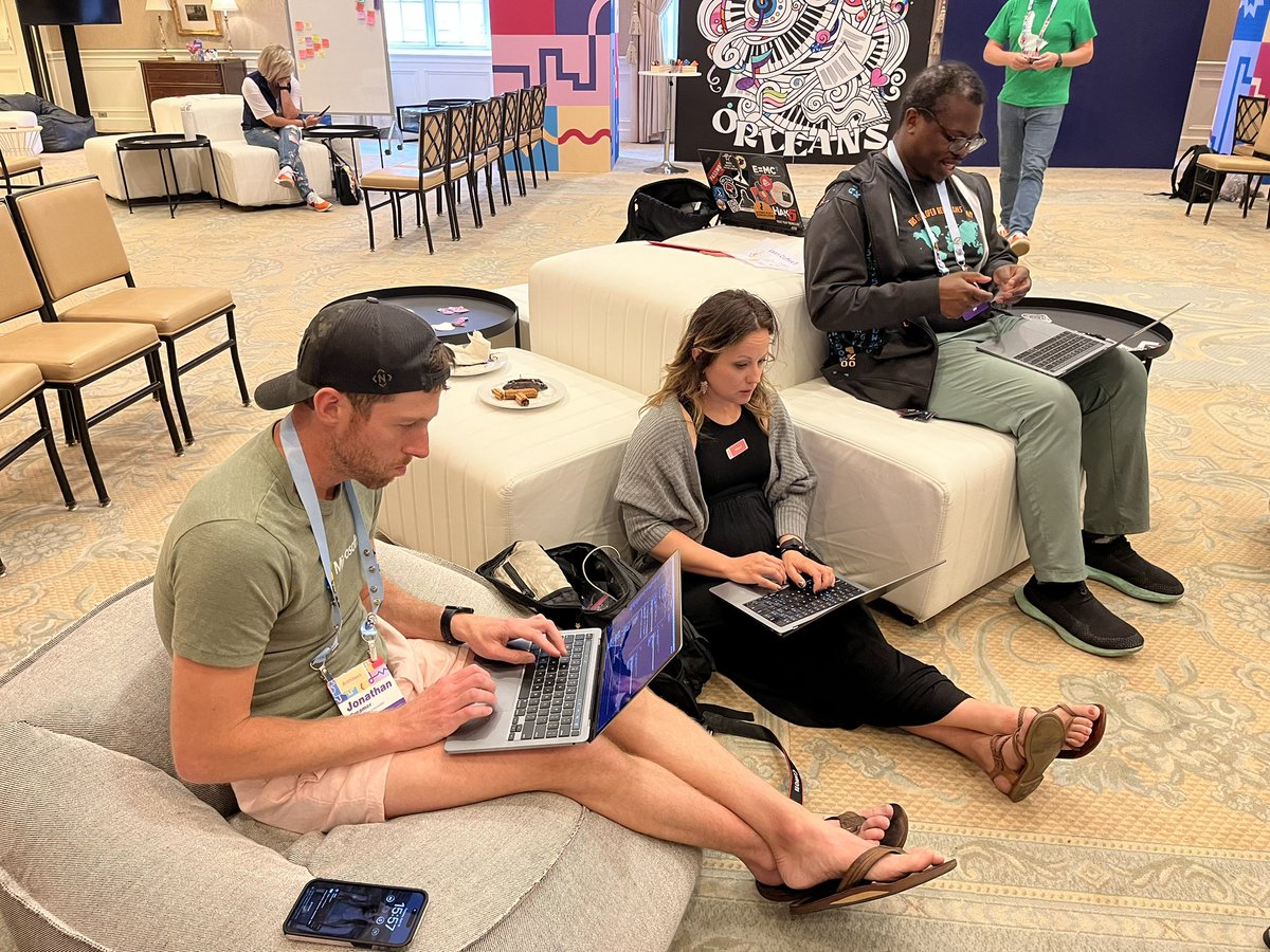 Hackathon activities with <a href="/jcreamer898/">Jonathan Creamer</a>, <a href="/BekahHW/">BekahHW</a> and <a href="/banjtheman/">Banjo Obayomi</a> at <a href="/pluralsight/">Pluralsight</a> #Link2023.