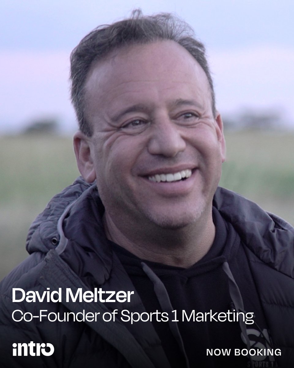 intro's tweet photo. Meet #IntroExpert @davidmeltzer, entrepreneur, speaker, Co-Founder of Sports 1 Marketing & 3x best-selling author.
Book a 1:1 with David & ask him about startup struggles, performance mindset, thinking outside the box, overcoming odds, and more. #UseIntro https://t.co/pugnQmZJJS
