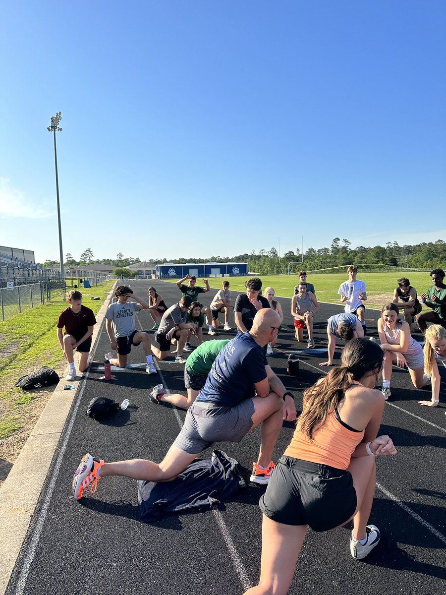 coachmmorrow2's tweet photo. Pre District Tuneup!!! This team is special!!! In my 6yrs this is the most overall talent we have and we are peaking at the right time! Stay tuned it’s PR season!!! #legacypreptrack #ChampionshipMindset #watchtheclock #road2waco #tappstrack @LPCA_Athletics https://t.co/KzE2P5K0rU