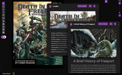 roll20app's tweet photo. ⚔️ The #FantasyAGE Call to Adventure Bundle @GreenRoninPub is available on Roll20! Get 2 standalone adventures (Choosing Night/Death in Freeport) + the complete Fantasy AGE Encounters Series, ready for your next adventures!

🎲 Grab it now and save 20%: https://t.co/Z5Bhs6wiac https://t.co/3yAxrwB2Kq