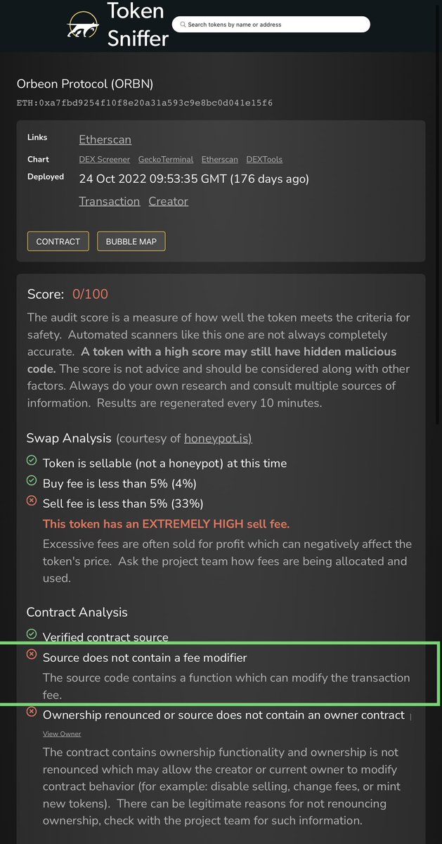 ANDROMALIUS_IO's tweet photo. @OrbeonProtocol Hey there buddies from @OrbeonProtocol,
It seems you try to shove the high transaction costs on erc-20 being expensive, frankly that’s just a blatant lie since you guys seem to “forget” to mention the transaction fee modifier that’s in your smart contract.

#Crypto #fraud #ponzi https://t.co/sP5FiEvZAi
