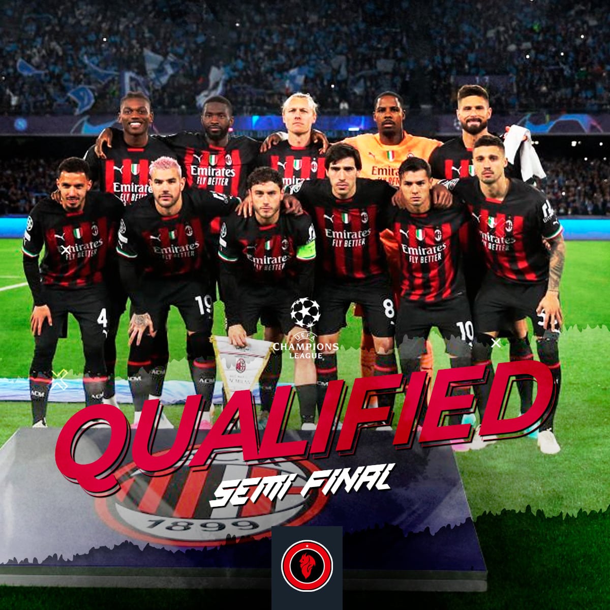 TOP FOUR!!!

Setelah 2007, akhirnya tim tercinta kita kembali lagi ke babak semifinal Champions League 🔥🔴⚫

FORZA MILAN!

#kitamilanisti🇮🇩 #acmilan #milanistiindonesia