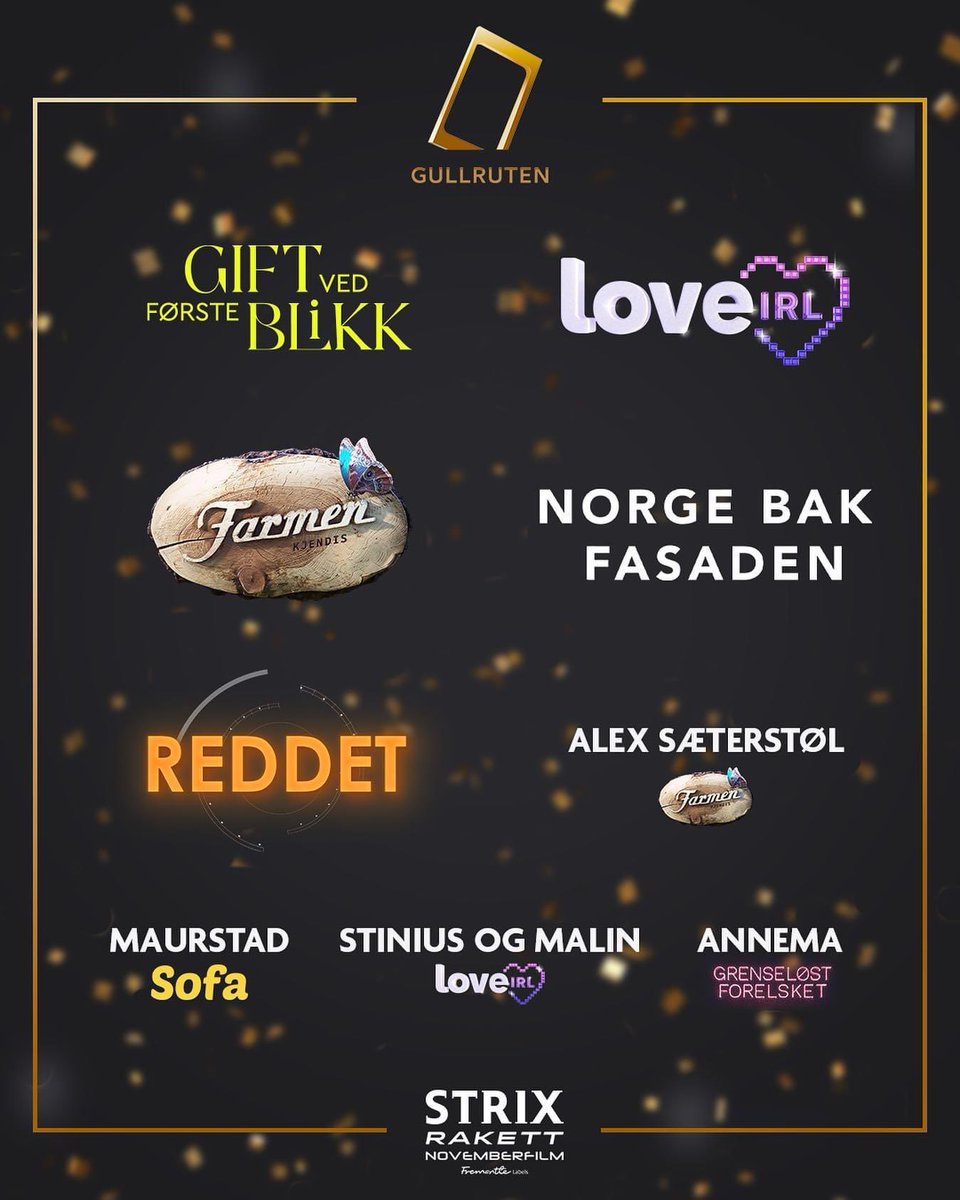 SimplytinaTV's tweet photo. Love IRL nominert til Gullruten 👏🏼🫶🏼 https://t.co/5TL1zl0HNp