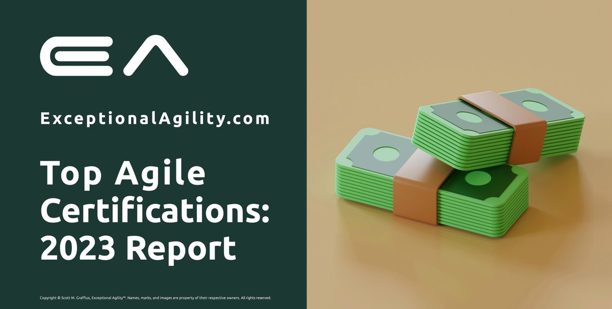 Exceptional_LLC's tweet photo. "Top Agile Certifications: 2023 Report" from Exceptional Agility is here: https://t.co/XGbmko8hCt
#Agile #AgileCertifications #Agility #BusinessAgility #CSM #CSPO #PMI #PMIACP #SAFe #POPM #PSM #PSPO #SA #SAFePOPM #ScaledAgile #TopAgileCertifications #ExceptionalAgility #PMOT https://t.co/q9clGgfhWI