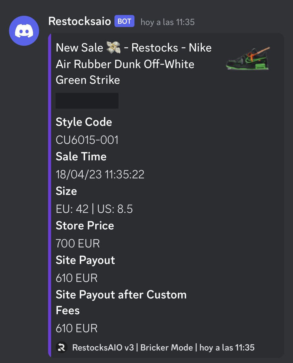 J (@cuuppeer) on Twitter photo A cop from a year ago but it was sold today thanks to <a href="/banzai_io/">Banzai Scripts</a> and <a href="/RestocksAIO/">RestocksAIO (In-Stock)</a>. Good ping btw <a href="/hypelabeu/">HYPELAB</a> A cop from a year ago but it was sold today thanks to <a href="/banzai_io/">Banzai Scripts</a> and <a href="/RestocksAIO/">RestocksAIO (In-Stock)</a>. Good ping btw <a href="/hypelabeu/">HYPELAB</a>