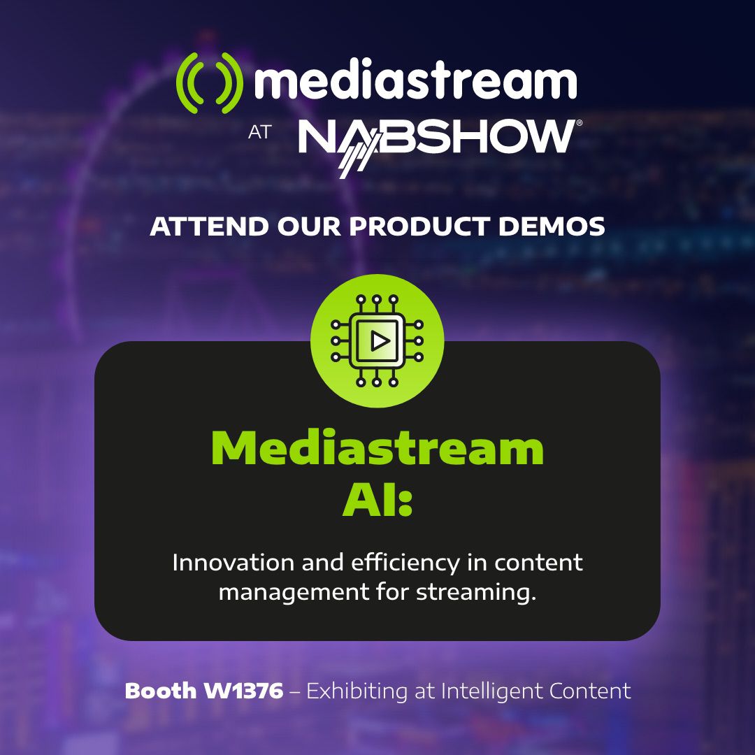 mediastreamBR's tweet photo. Junte-se à revolução do streaming e descubra como o MediaStream AI pode ajudá-lo a crescer no mercado! 🚀 Não perca nossas demonstrações de 16 a 19 de abril no #Nabshow2023, estande W1376! 🎉 https://t.co/dfIF8VlefB