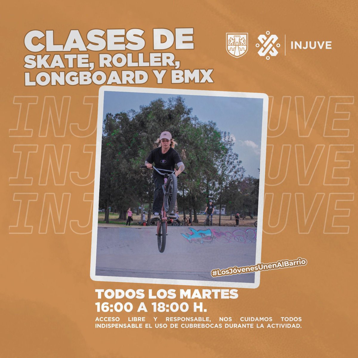 Bety_Olivares's tweet photo. Hoy no se pueden perder las clases gratuitas de Skate, Roller y Longboard, que imparte hoy la @BInjuve; para ubicar lugar y horario, revisen las imágenes. 🛹🛼

En la Ciudad de México Las y #LosJóvenesUnenAlBarrio por el bienestar. ✌🏽 https://t.co/FTMJGfoZM1