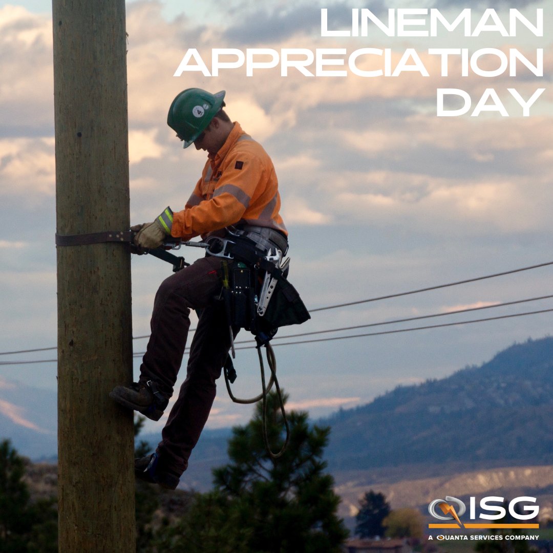 Today is National Lineman Appreciation Day. We want to thank all of the hard-working men and women who keep our power flowing! #ThankALineman #NationalLinemanAppreciationDay #WeAreQISG #WeAreQuanta