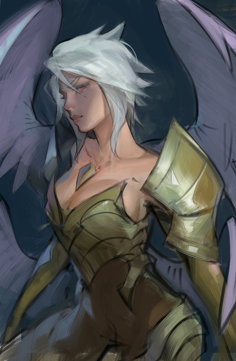 speaking of cooking, next cake in the oven! -wanted to redo my previous fan art, which i should share once this is done.

really enjoying painting and drawing on top of those loose lines recently. 

#kayle