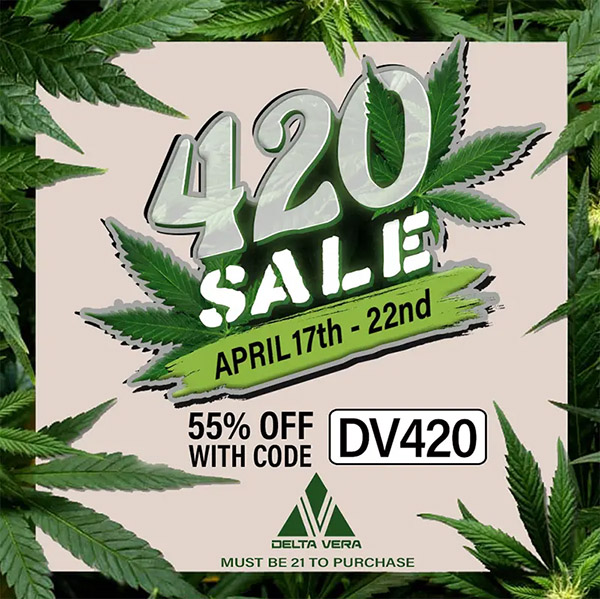 DeltaVeraLLC's tweet photo. April 17th - 22nd
Unlock Mega Savings with Coupon Code 'DV420': Grab a Whopping 55% Off Any Item, Across the Store!
$12.50 flat rate shipping, no matter the qty!
https://t.co/pzkklw4xZo
#cannabis #thc #cannabisculture https://t.co/FuE7Thv5as