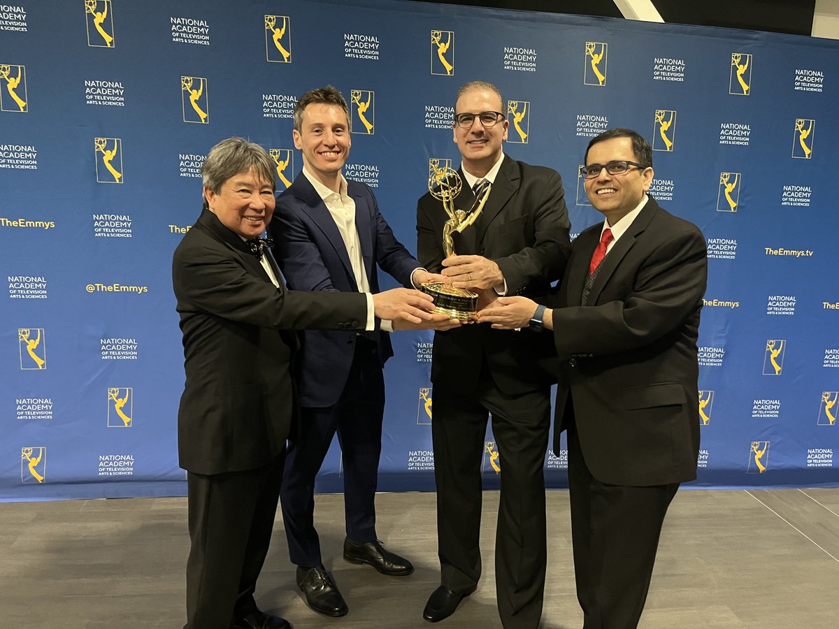 Fancy 🤣 #Emmys #tech #ai_highlights it was so much fun to catch up with <a href="/RogerioFeris/">Rogerio Feris</a> dhirajjoshi quoc-bao nguyen  We missed <a href="/JohnRSmithMM/">John R. Smith</a>