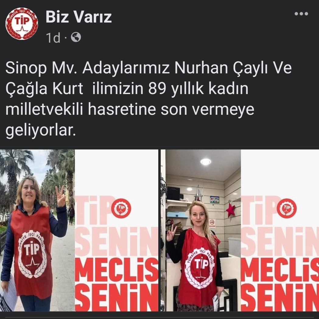 cagla_kurt7's tweet photo. Sinop Mv. Adaylarımız Nurhan Çaylı Ve Çağla Kurt  ilimizin 89 yıllık kadın milletvekili hasretine son vermeye geliyorlar.✌🏼 https://t.co/C0dfZl7UXp