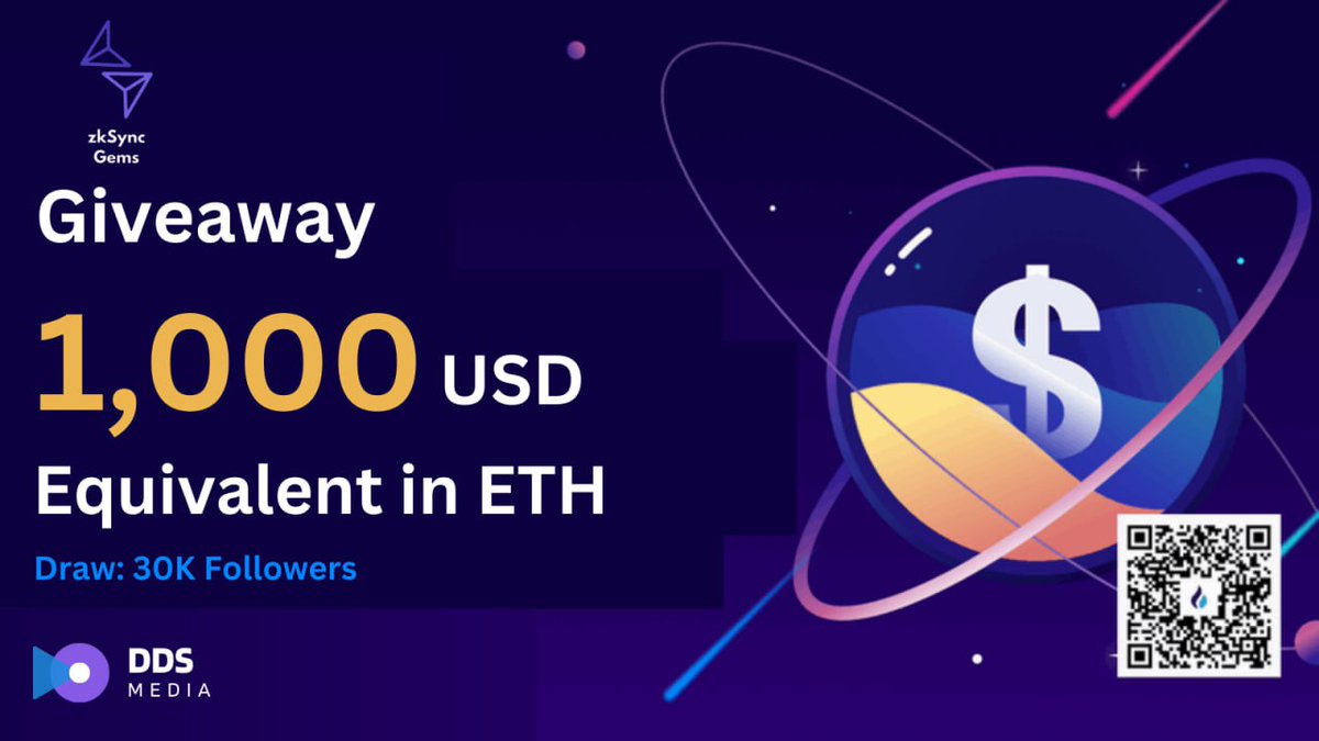 We're giving away $1000 to 10 Lucky Winners! 

Winners will be announced when zkSync Gems hit 30K Followers!  

Grab cash right now and be a part of another joyous moment!  

Tasks: 

1. Follow @zkSyncGems1
2. Like and Retweet this post