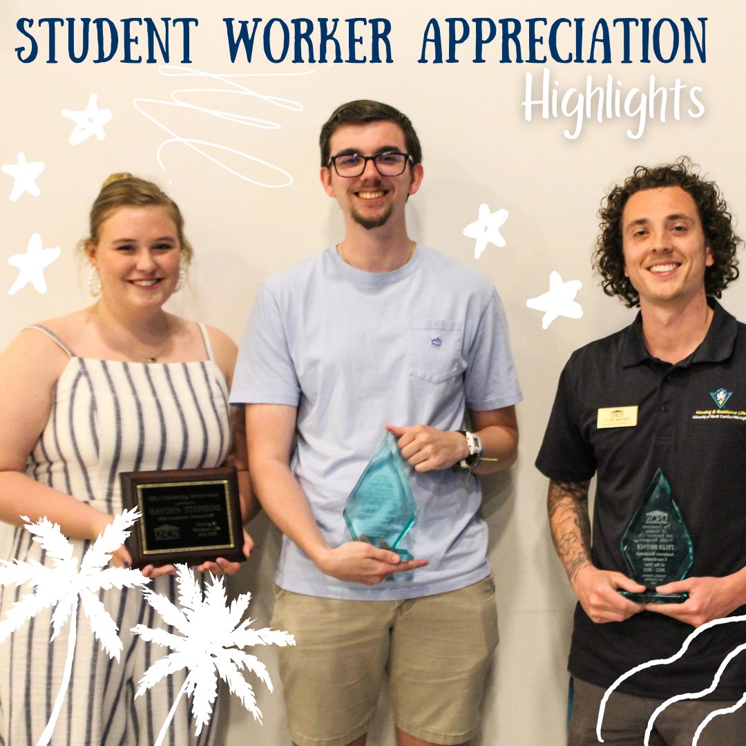 UNCWHRL's tweet photo. This past Friday we hosted our Student Work ceremony where we invited our DRs, FDOAs, and ARCs to celebrate thier accomplishments. Give kudos to our award reicepients: Hayden Stephens, Matt Bues, Tyler Britner, and Paul Althaus.
#uncwhrl #lovewhereyoulive #uncw https://t.co/tGx2hdfWPc