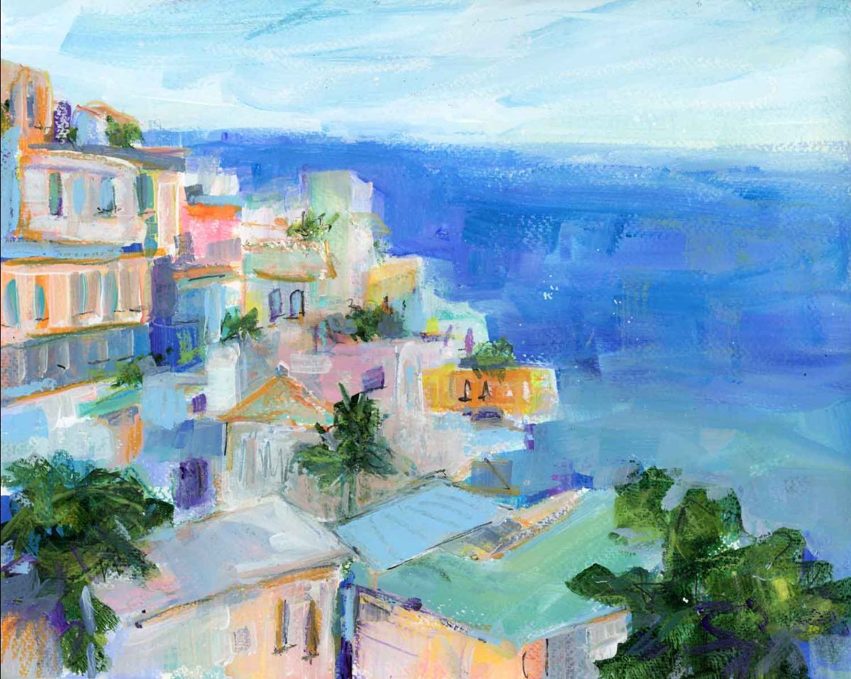 pamwingardart's tweet photo. Painting in the Italian Riviera🎨 - https://t.co/uNCo1TLmdn https://t.co/QT9W8g5rQd