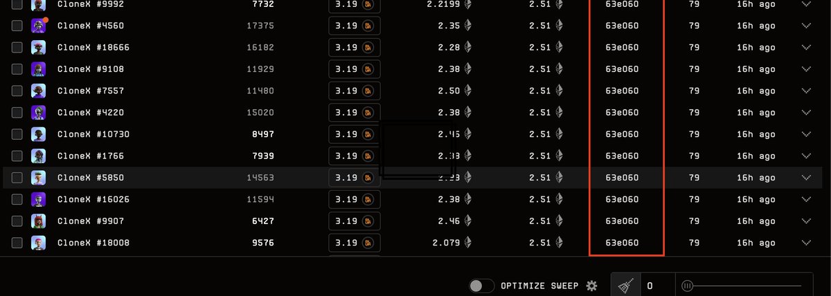 K0MP0UND's tweet photo. Don't panic sell your assets!

This wallet is setting a sell wall at 3.19 ETH of 120 clones and at the same time has a bid wall at 2.5 ETH  

Their goal here is to farm blur point &amp; cause panic sellers to accept the bids at a .69 discount of where their artificial sell wall is. https://t.co/oIQFoOOn2e