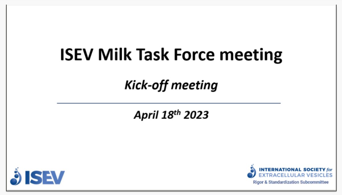 the_milk_EV_guy's tweet photo. Today was the kick-off meeting of the @IsevOrg Milk Task Force on #milkEVs! Great to have such a passionate group of #milk #extracellularvesicles and #exosomes experts together! https://t.co/iOrr3bcsvR