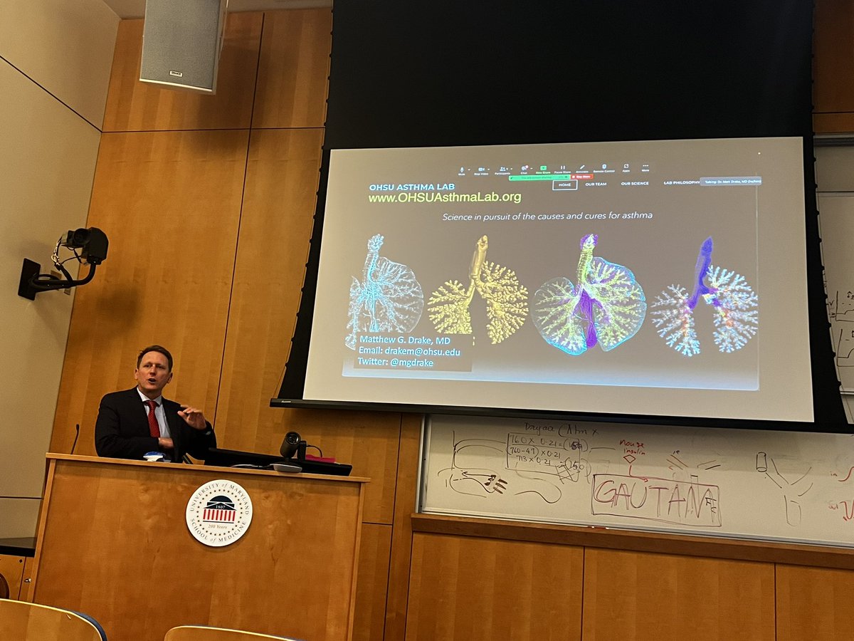 Loved having @mgdrake at UMSOM talking nerves and asthma!! Phenomenal talk with incredible graphics. Fantastic scientist, humanistic physician, and a great friend. @UMdPCCM @UMMC @UMDCritCareMed