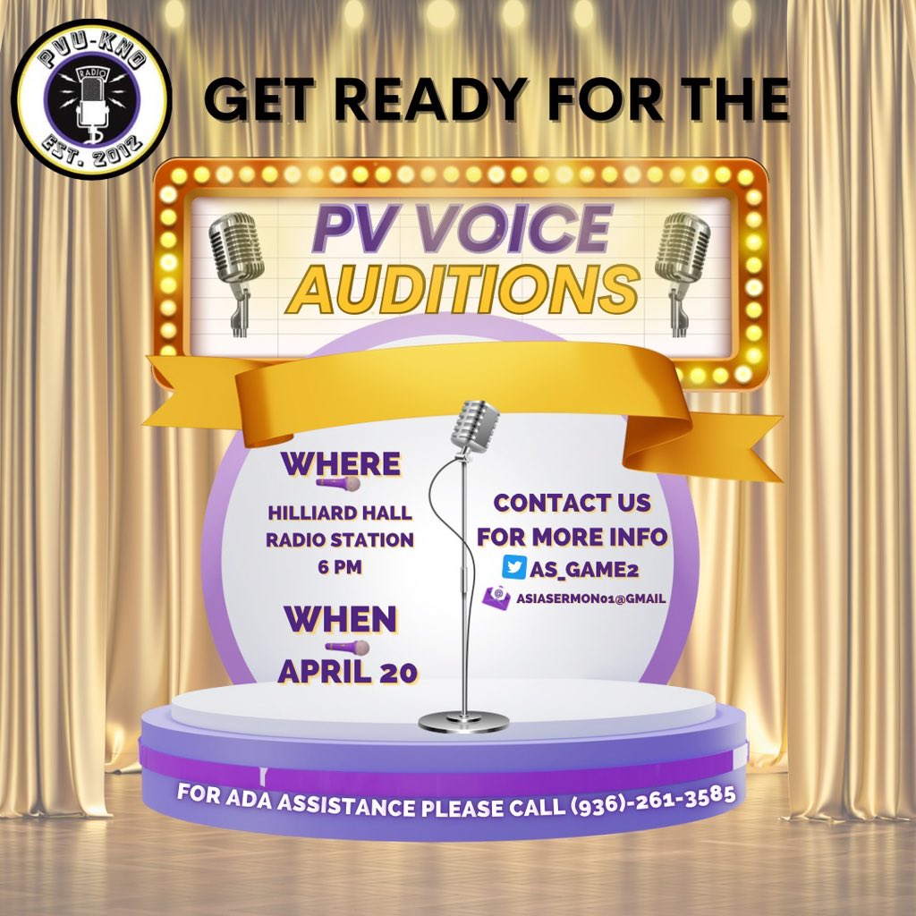 Attention all Panthers!! PV voice is officially hosting auditions this week April 20th. 

You have a talent you want to showcase? 

Show us what you got 🏆 ‼️ #hbcnews #pvamu #pv